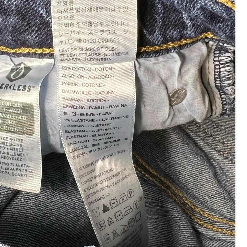 Levis Jeans Womens 24 (24x31) Blue Premium 70s High Rise Slim Straight Dark Wash - Picture 6 of 9